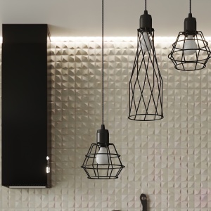 Lustra suspendata Suba Negru 38x38x120 cm - Img 6