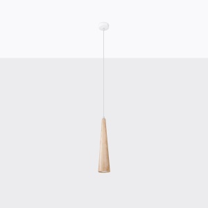 Lustra suspendata Sula din lemn, Natural 8x8x120 cm - Img 2