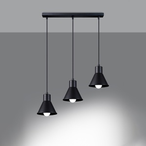 Lustra suspendata Taleja Negru 45x14x120 cm - Img 3