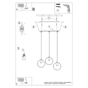 Lustra suspendata Titran Alb 56x5x110 cm - Img 6
