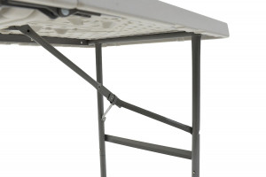 Masa de camping pliabila profesionala Rodeo cu cadru metalic, gri deschis 122x60x74cm - Img 7