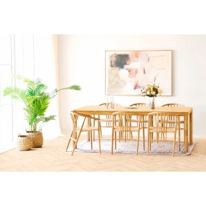 Masa dining Bowen, Natural, 320x100x75 cm, Stejar - Img 3