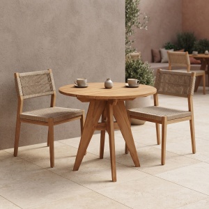 Masa dining Cadrada, Natural, 70x70x76 cm