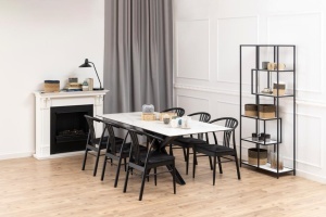 Masa dining Heaven, Alb, 75.5x200x100 cm