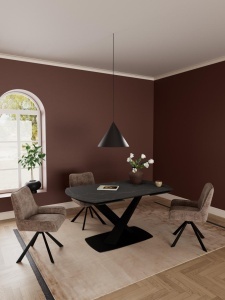 Masa dining Morella, Negru, 77x240x90 cm