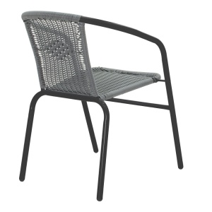 Masa dining Vergo-Obbi, Pako World, Metal, Negru, 60x60x70 cm - Img 3