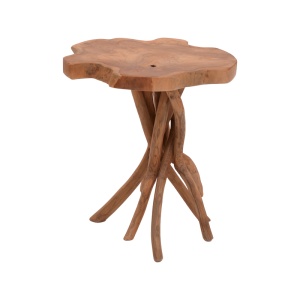 Masuta de cafea auxiliara Ceniole din lemn de tec in nuanta naturala 44x42x40 cm