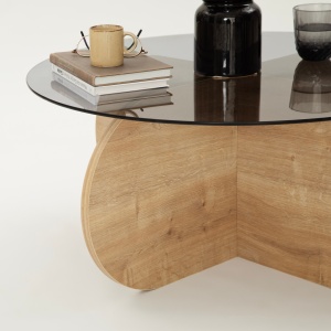 Măsuţă de cafea Bubble Stejar 75x35x75 cm - Img 9