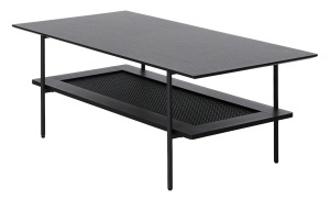 Masuta de cafea PENSACOLA, Negru, 55x40x110 cm - Img 2