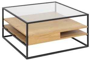 Masuta de cafea Randolf, Transparent, 40x80x80 cm - Img 3