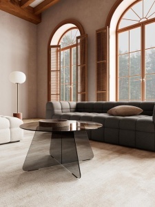 Masuta de cafea Samos, Gri, 40x80x80 cm