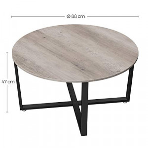 Masuta de cafea, Vasagle, Alb, 88x88x47 cm - Img 5