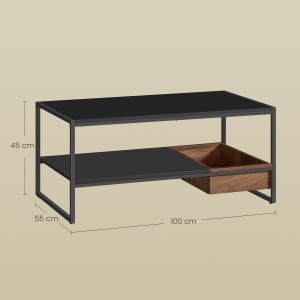 Masuta de cafea Vasagle Gri inchis 100x55x45 cm - Img 6