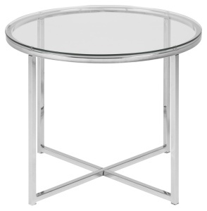 Masuta laterala Cross, Transparent, 45x55x55 cm - Img 3