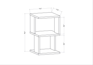 Noptiera Carter Antracit 29.6x29.6x49.4 cm - Img 6