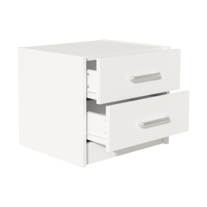 Noptiera Olympus cu 2 sertare culoare alb 47.5x40.5x40.5 cm - Img 3