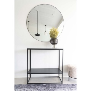 Oglinda de perete Jersey, Negru, 100x100x0.5 cm
