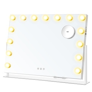 Oglinda de toaleta si machiaj V1 LED Songmics Alb 62.5x10x45.8 cm - Img 2