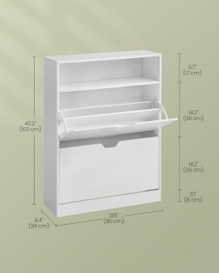 Pantofar Alb Vasagle 80x24x102 cm - Img 5