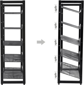 Pantofar, Songmics, 5 rafturi, 15-20 perechi, Negru, 30.5 x 74 x 103.8 cm - Img 6