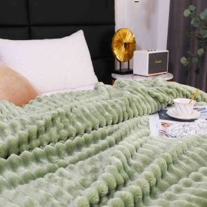 Patura Cocolino Groasa Stripe V6 Verde deschis 200x230 cm - Img 3
