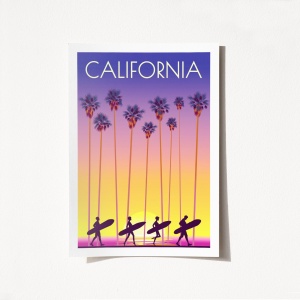Poster A4 California Multicolor 21x29.7 cm