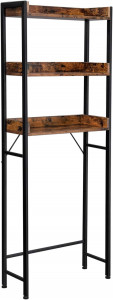 Raft baie wc, Vasagle, Maro-Negru, 63x25x165 cm - Img 2