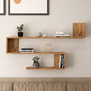 Raft de perete Belinda culoarea sonoma 120x14.5x71.4cm - Img 3