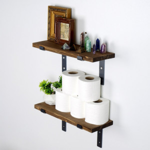 Raft de Perete LAM005 Negru-Walnut - Img 2