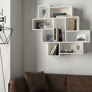 Raft de perete Parola - White Alb 115.5x103.5x15 cm - Img 2