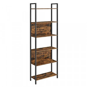 Raft pentru carti, Vasagle, Negru, 60×24×186 cm - Img 2