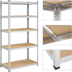 Raft Songmics, 5 rafturi, 50 x 100 x 200 cm, Silver, GLR050E01 - Img 3