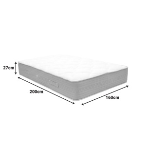 Saltea cu arcuri bonnel cu doua fete, Sleepy, Alb, 200x160x27 cm - Img 3