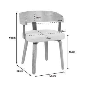 Scaun, Anesy, Crem, 53.5x51x72 cm - Img 6