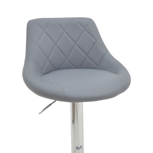 Scaun bar Boronez inaltime ajustabila piele ecologica PU gri si baza cromata 47x49x112 cm - Img 7