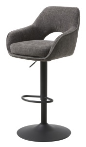 Scaun bar COWLEY SELECT, Gri inchis, 54x96-112x51 cm