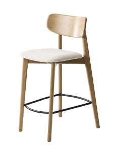 Scaun bar ELIM, Alb, 54x93x49 cm