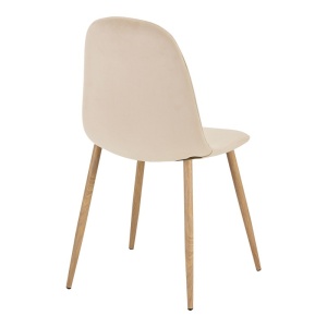 Scaun Bella bej din material textil cu picioare din metal natural 43x52x88 cm - Img 3