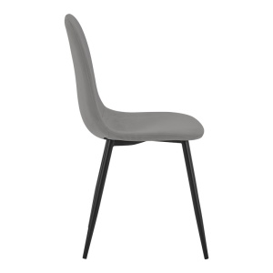 Scaun Bella gri deschis din catifea cu picioare din metal negru 43x52x88 cm - Img 3