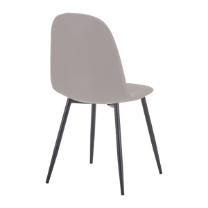Scaun Bella tesatura gri deschis si picioare din metal negru 43x52x88 cm - Img 2