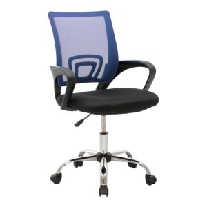 Scaun birou Berto, Negru/Albastru, 60x48x95 cm - Img 2