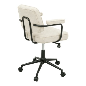 Scaun birou, Leberta, Bej, 64x63.5x86 cm - Img 3