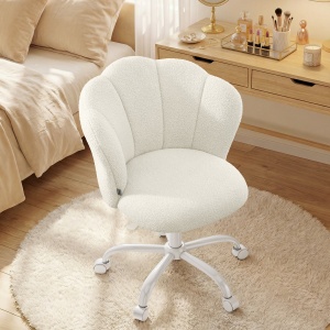 Scaun birou Songmics, Laela, Alb, 64x64x89 cm