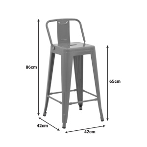 Scaun de bar ajustabil Utopia Verde masliniu 42x42x86 cm - Img 2