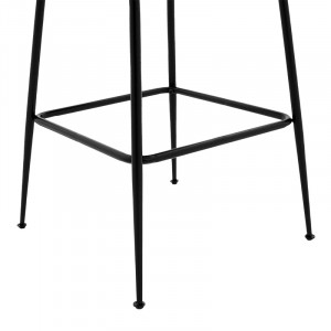 Scaun de bar Kudos picioare metalice negre - negru catifea - Img 7