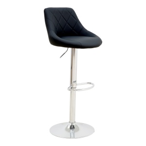 Scaun de bar reglabil pe inaltime Boronez Negru 47x49x112 cm