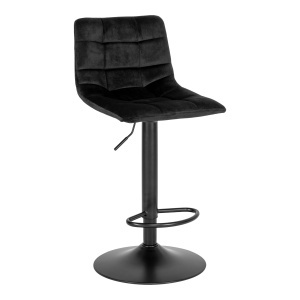 Scaun de bar tapitat Middelfart, Negru, 45x43x88/108 cm - Img 5