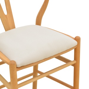 Scaun de bar Wishbone, Bej, 51x60x95 cm - Img 7