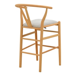 Scaun de bar Wishbone, Gri, 51x60x95 cm - Img 3