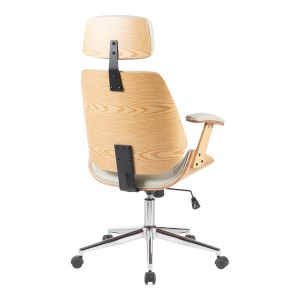 Scaun de birou Fetseno Bej 53x56x123.5 cm - Img 2